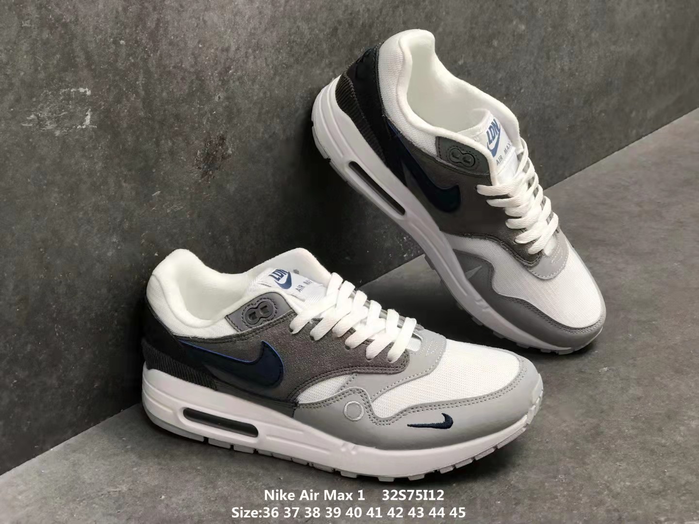 New Nike Air Max 1 Tinker Sketch To Shelf Black Grey White For Women